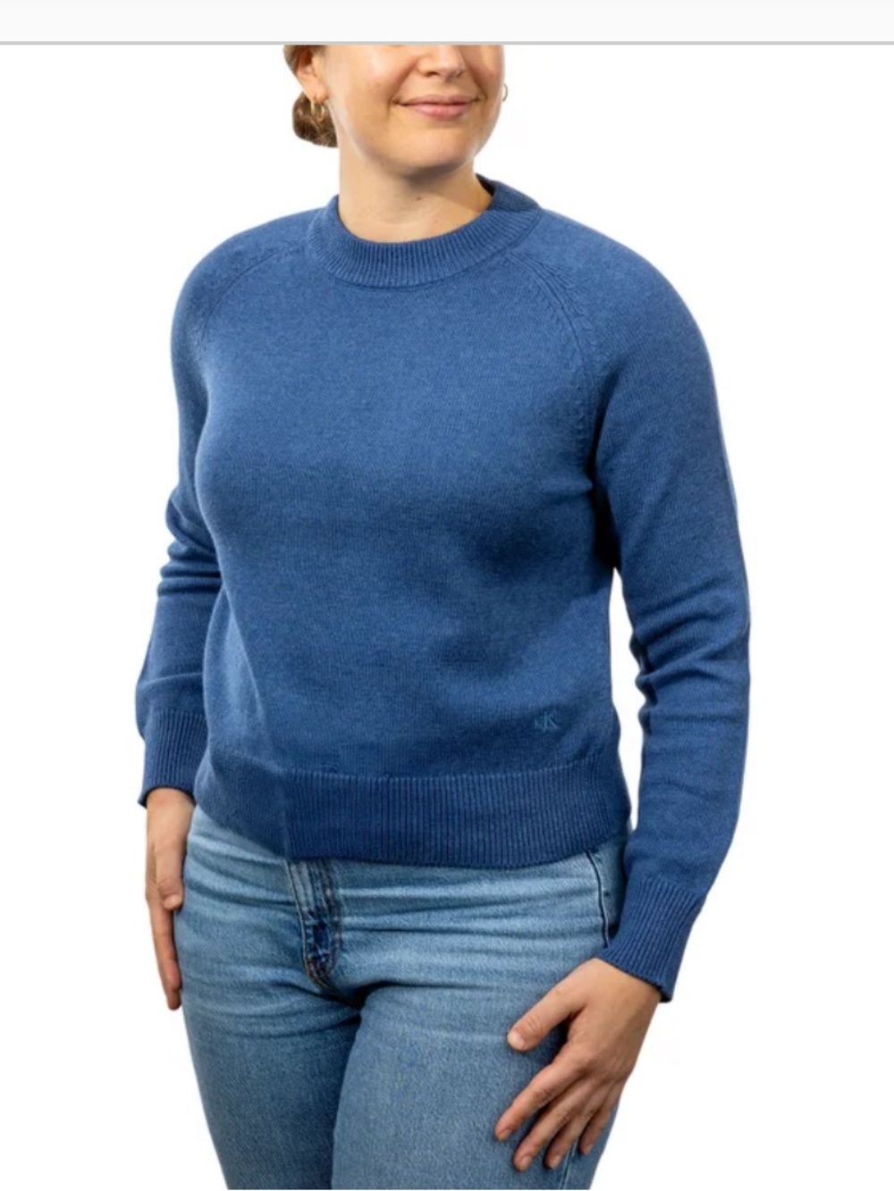 Calvin Klein Women's Knit Crew Neck Sweater - Blue